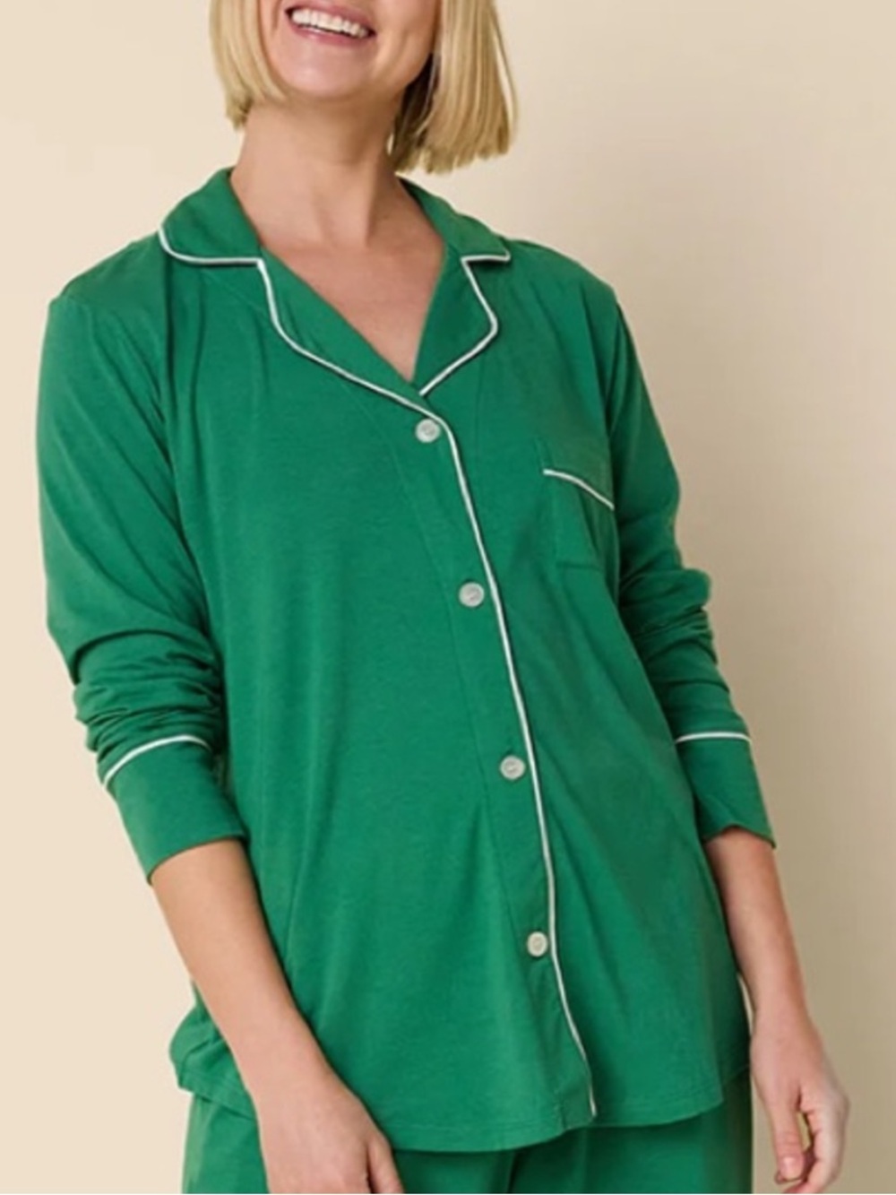 Cute NWT $90 The Cat's Pajamas Classic Pima Knit Pajama Top Only Super Soft Sz L